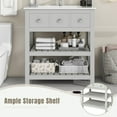 thumbnail image 3 of 30'' Bathroom Vanity with Ceramic Basin Sink, Modern Bathroom Storage Cabinet with 2-Tier Storage Shelf, Freestanding Bathroom Vanity Cabinet with Single Sink, 3 of 10