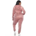 thumbnail image 3 of White Mark Women's Plus Size 2 Piece Velour Tracksuit Set, 3 of 5