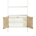 thumbnail image 5 of Nathan James Beacon 3-Shelf Bookcase with Seagrass Cabinet, Solid Wood Boho Bookshelf with Storage with Solid Wood Frame, Seagrass/Warm White, 5 of 6