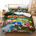 thumbnail image 3 of Funda de edredón de Sonic The Hedgehog con estampado de dibujos animados de anime, 100 % poliéster, tamaño doble, varios tamaños, regalo para niños, 3 of 5
