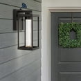 thumbnail image 6 of JONATHAN Y Juno 4.75" 1-Light Industrial Vintage Iron/Seeded Glass with Dusk-to-Dawn Sensor Integrated LED Outdoor Sconce, Black, 6 of 11