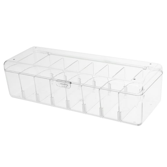 Cable Organizer Box for Storage Use Keep Workspace Tidy with Lid and Dividers Transparent Plastic