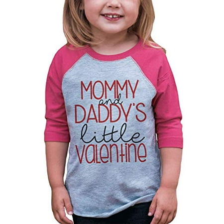

Custom Party Shop Girl s Little Valentine Happy Valentine s Day Pink Raglan