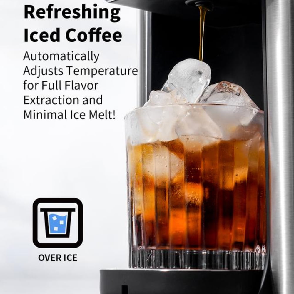 Single Serve Coffee Maker for K Cup and Grounds, 6-14 Oz Brew Sizes, 50 Oz Removable Water Tank, One Cup Coffee Machine