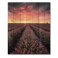 thumbnail image 3 of Designart 'Dramatic Clouds and Sunrise Over Lavender Field XIV' Farmhouse Print on Natural Pine Wood, 3 of 5