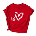 thumbnail image 4 of Erwazi Valentines T-Shirt Print Graphic Tees Cute Heart Shirts Casual Short Sleeve Crewneck Tee Top, 4 of 5