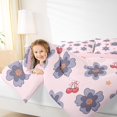 thumbnail image 4 of Homewish Grey Blossoms Floral Full Size Comforter Sets for Teen, Kawaii Stars Cherry Bedding Comforter Set, Pink Cartoon Theme Reversible Bedding Sets, Super Cozy Room Decor, 3pcs, 4 of 8