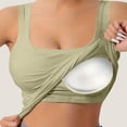thumbnail image 2 of Soyumi Sports Bras for Women, Padded High Impact Racerback Running Bra Seamless Workout Crop Top for Gym Fitness Yoga Medium Support, Green, 2 of 4