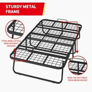 Puremind Folding Bed with 4 Inch Foam Mattress, 75 x 31 Rollaway Bed for Adults, Portable Bed with Lockable Wheels, Easy Assembly & Moving, Standard