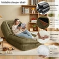 thumbnail image 4 of LEHZROAJ Velvet Upholstered Bean Bag Chairs,5-Position Adjustable 2 Soft Pillows Massage Floor Sofa,Multi-Functional  Human Dog Bed for Living Room(Green), 4 of 10