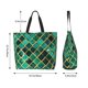 thumbnail image 5 of Balery Green Mosaic Glass Bolsa Tote Estilo Estético con Cremalleras, Bolsa de Hombro, Bolsa de Compras Grande y Plegable, 5 of 8