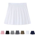 thumbnail image 3 of BUYISI Womens Pleated Skirt College Style Button Pleated Skirt Jk Uniform All Match Black L, 3 of 9