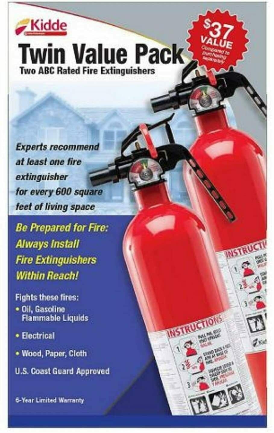 First Alert HOME1 ABC 2.5 Pound Rechargeable Fire Extinguisher-HOME1-1-A:10-B:C-10-Year Warranty