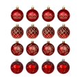 thumbnail image 2 of 16 piezas de adornos de bolas de Navidad Adornos colgantes para árbol de Navidad con colgantes Rojo, 2 of 9
