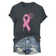 thumbnail image 4 of CLOISE Breast Cancer Shirts Women Short Sleeve Crew Neck Shirts Ribbon Pink Breast Cancer Survivor Gifts Tshirts Fashion Comfort T Shirts Cancer Support in October Clothes Gray 2XL, 4 of 4