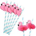 thumbnail image 1 of Flamingo Paper Straw Decorations, 50 PCS Disposable Cocktail Drinking Straws Decorative for Party Table Décor Luau Party, 1 of 6