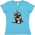 thumbnail image 3 of Inktastic Curious Schnauzer Women's V-Neck T-Shirt, 3 of 5