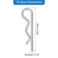thumbnail image 2 of Pasadores de clip de cotter Uxcell de 3.5 mm x 70 mm, sujetador de resorte, pasador de enganche, pasador R, pasador de horquilla de acero al carbono tono plateado 20Pcs, 2 of 6