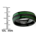 thumbnail image 3 of Metal Masters Mens Tungsten Carbide Ring Dome Green Jade Wood Inlay Wedding Band Black 8mm, 3 of 6