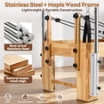 thumbnail image 3 of STICCIO 3-in-1 Pilates Reformer for Gym ＆ Home, Oak Wood Pilates Equipment, 6 Springs 6-Gear, 500 lbs Capacity, 3" PU Cushion, Full Set Included, 3 of 10