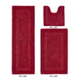 thumbnail image 2 of Better Trends 3 Piece Bathroom Rugs Set 100% Cotton Soft Bath Rug Water Absorbent, Reversible, Machine Washable for Bathroom Decor Toilet Base Contour, Luxury Runner Mat Red Lux Collection, 2 of 4