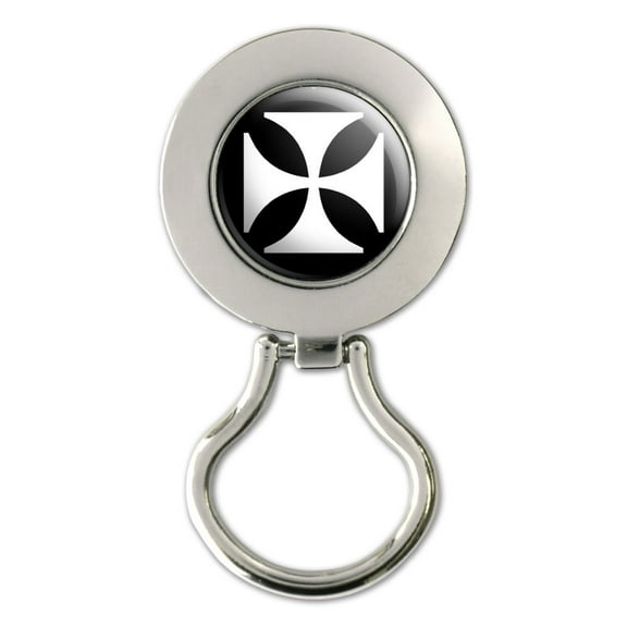 Iron Maltese Cross Magnetic Metal Eyeglass Badge Holder