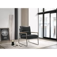 thumbnail image 3 of Omax Decor Colin Stainless Steel & Genuine Leather Accent Chair in Black, 3 of 7