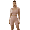 thumbnail image 1 of CONJUNTO DEPORTIVO DE MUJER DE SHORT Y BLUSA STRETCH PUSH UP UNITALLA, 1 of 9