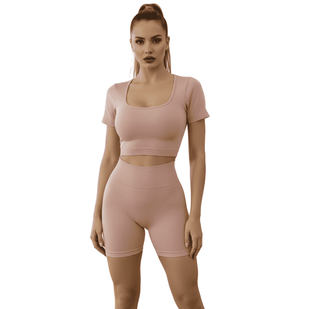 CONJUNTO DEPORTIVO DE MUJER DE SHORT Y BLUSA STRETCH PUSH UP UNITALLA