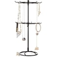 thumbnail image 2 of Nvzi 2 Tier Jewelry Display Holder,Retail Spinner Display Stand, Rotating Bracelet Storage Rack, Jewelry Display Stand for Sign Card Bracelet Necklace Keychain (Black), 2 of 4