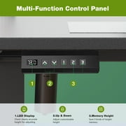 MCQ 40x24 Inch Electric Standing Desk, Ergonomic Rising Modern Lift Motorized Gaming Desktop Workstation, Black