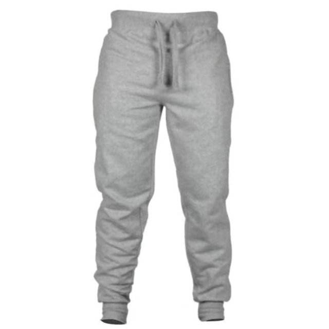 Fashnice Men's Bottoms Fleece Lined Trousers Drawstring Pants Hiking Jogger Sweatpants Light Grey XS