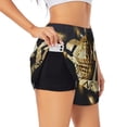 thumbnail image 3 of Lsque 2025 New Year 3 Printed Women's Running Shorts with Liner Pockets,Elastic Quick Dry Workout Athletic Gym Yoga Shorts,Womens High Waist Shorts-, 3 of 9