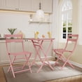 thumbnail image 5 of 3 Pieces Patio Bistro Set for Outdoor, Bistro Table and Chairs Set of 2, Waterproof Folding Coffee Table and Chairs Sets, Foldable Small Patio Furniture Set for Porch/Lawn/Balcony/Apartments(Pink), 5 of 8