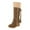 Brown, variant on Lovskoo 2024 Snow Boots for Women Faux Suede Wedge Round Toe Large Size Lace Up Mid Calf Boots Non-Slip Snow Boots Beige