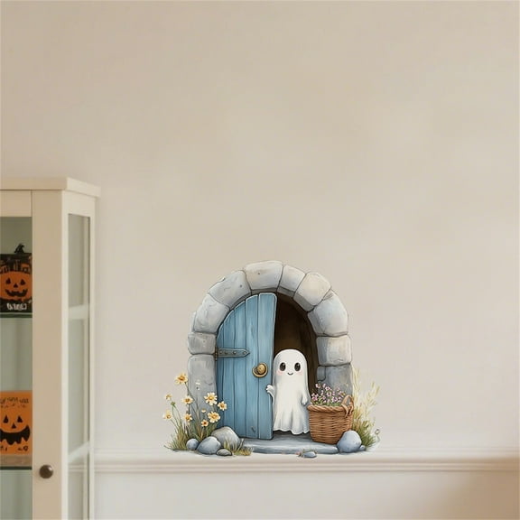 Taicans Halloween Bathroom Stickers - Cute Ghost Self-Adhesive Wall Decals for Toilet,Tile,Mirror & Glass - Spooky Peel & Stick Decor,Waterproof Removable PVC Stickers,Party Home Decor