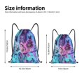 thumbnail image 2 of Zufioo Monster High Print Sports Cinch Sack Gym String Bags Machine Washable Heavy Duty String Backpack for Men Women-Small, 2 of 6