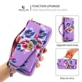thumbnail image 6 of for Samsung Galaxy S23 Ultra Wallet Case - Magnetic Detachable Back Case with RFID Blocking Card Holder, Hand Strap & Crossbody Strap, Floral Flower PU Leather Flip Cover Case for Women Girls, Purple, 6 of 10