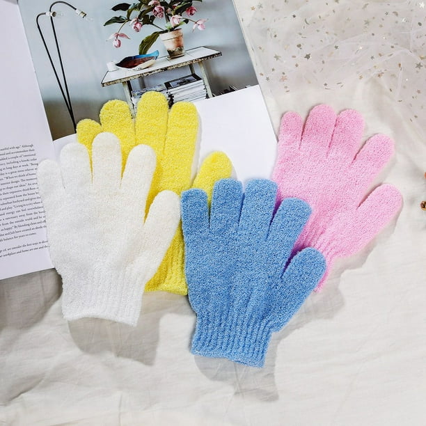 RV 8 unidades (16 x 13 cm): guantes exfoliantes corporales de bambú, esponja exfoliante corporal, cepillo corporal, esponja de ducha natural con exfoliantes corporales, guante exfoliante facial que elimina pelos encarnados y piel muerta. brillar Electrónica