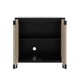 thumbnail image 6 of Nathan James Aerie Rustic Wood Cabinet, Boho Living Room Storage Cabinet with Seagrass Door Panels and Solid Wood Legs, Black, 6 of 6