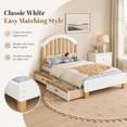 thumbnail image 4 of Miniyam Twin Size Kids Bed Frame with Storage Drawer, Wooden Platform Bed, White & Natural, 4 of 6