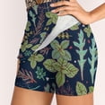 thumbnail image 5 of Dark Herbs Pattern Women's skirt With Hide Pocket Tennis Skirt Golf Skirts Badminton Skirts Running skirts Basil Thyme Greens, 5 of 7