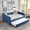 Blue, variant on Mintazer Full Upholstered Daybed with Trundle, Boucle Fabric Sofa Bed for Living Room & Bedroom, Yellow