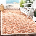 thumbnail image 2 of SAFAVIEH Courtyard Thurstan Geometric Indoor/Outdoor Area Rug, 6'7" x 9'6", Terracotta/Beige, 2 of 9