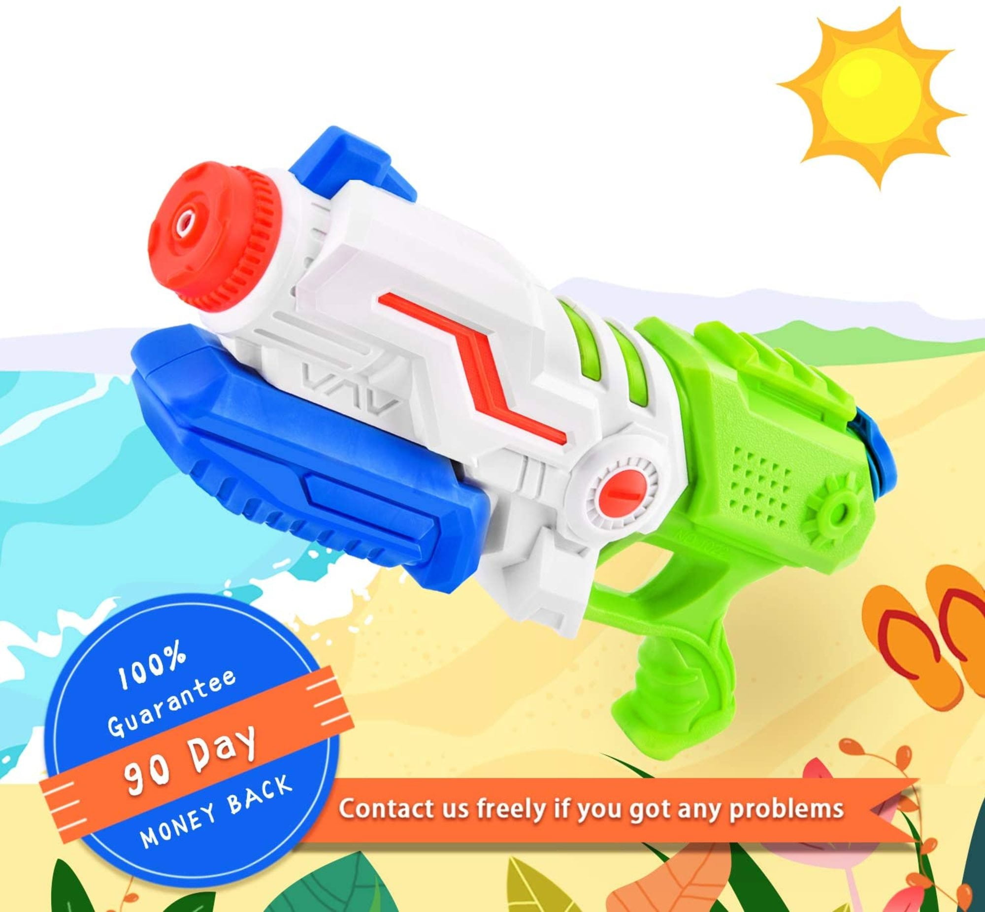Ultra Soaker Water Blaster High Pressure & Capacity Pump Action Water Gun Toy With Scope For Beach, Swimming Pool, Water Games (Green)