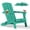 Aqua, variant on Folding Adirondack Chair, HDPE All-Weather Lawn Chair with 2 Cup Holder, Patio Garden Outdoors Fire Pit, Aqua