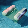 thumbnail image 5 of Big Joe Shaka Hammock Sling Pool Float, Rivera Stripe Turquoise, Doubled-Sided Mesh, Quick Draining Fabric, No Inflation Needed, 5 of 9