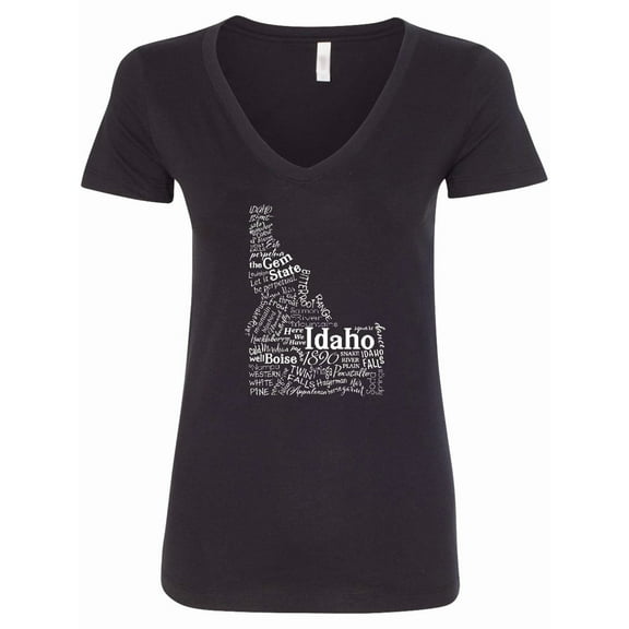 Inktastic Idaho State Word Salad Women's V-Neck T-Shirt