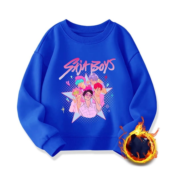 Demon Pop Hunters Movie Sweatshirt, HUNTR/X Rumi,Mire Zoeyy Kids Long Sleeve Sweatshirt,Cute Anime Chibi Style Tee for Fans, Teen Girls & Women | Soft Comfortable Casual Daily Tops