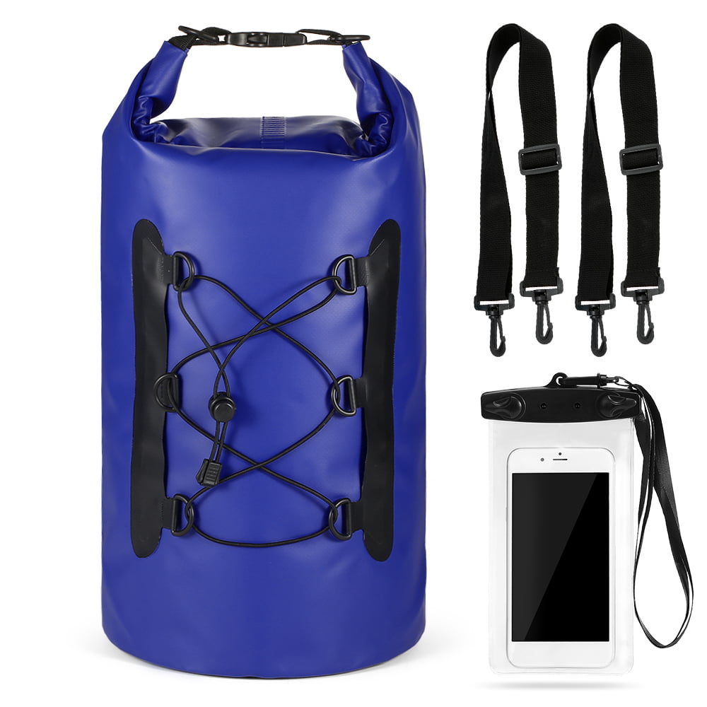 Roll Top Black/Blue 2 Pack Floating Waterproof Dry Bag Clear 20Liter